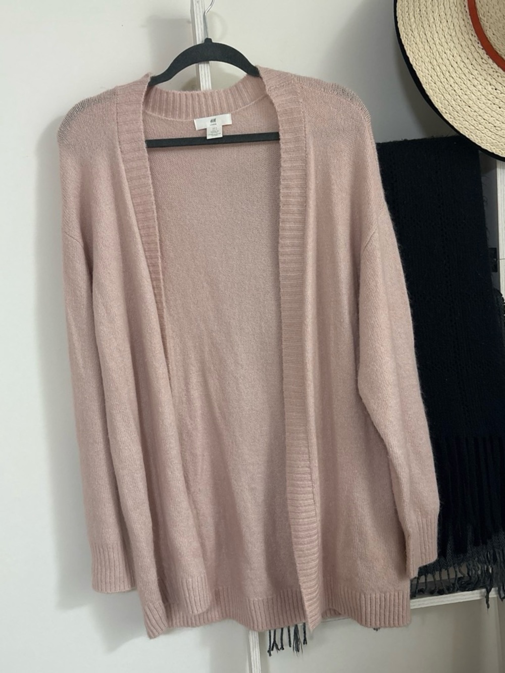 H&M Light Pink Open-Front Knit Cardigan